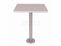 固定腳鋁合金包邊快餐桌子