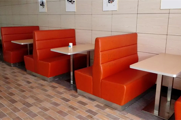 中式連鎖快餐沙發(fā)桌子組合