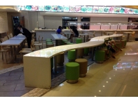 中式自選快餐吧臺(tái)吧椅組合